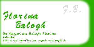 florina balogh business card